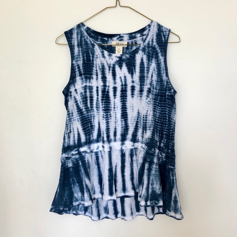 Blue Tie Dye Tank Top